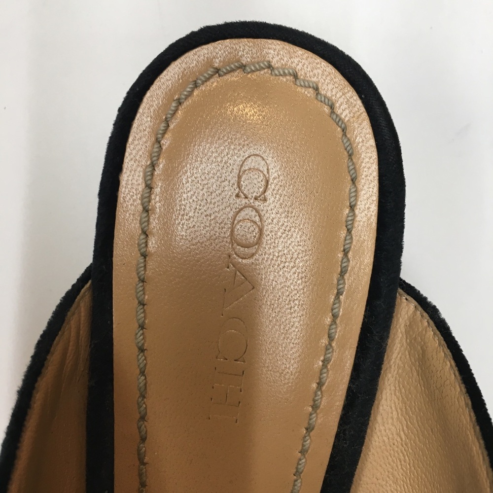 Coach Velvet Tointy Toe Slip On Mules 7.5 Black - Picture 6 of 16